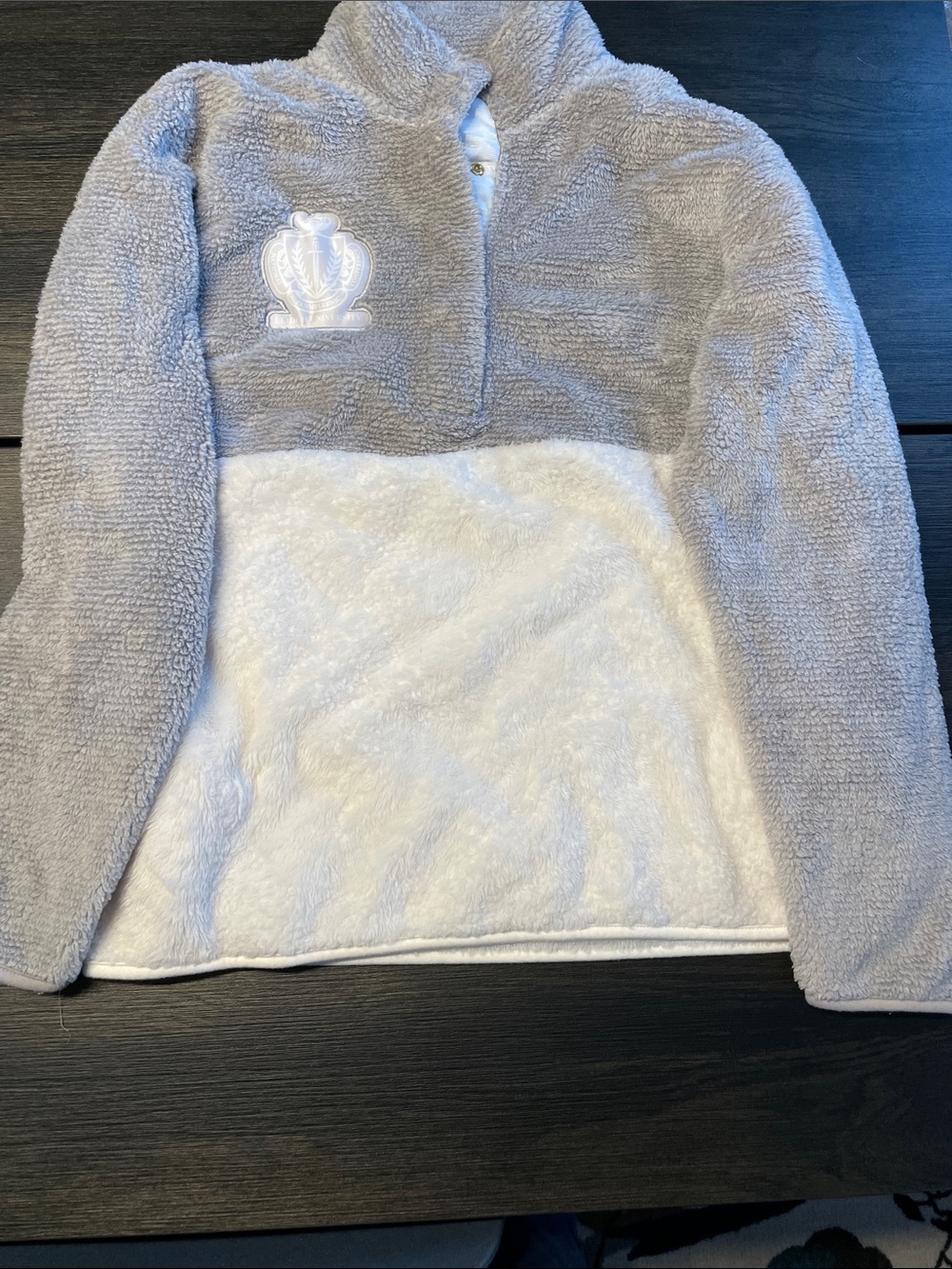 LehighU Panhellenic Two-Tone Gray and White Sherpa Pullover